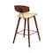 Armen Living Fox 25.5" Counter Height Cream Faux Leather and Walnut Wood Mid-Century Modern Bar Stool LCFOBAWACR26 - alternate 3